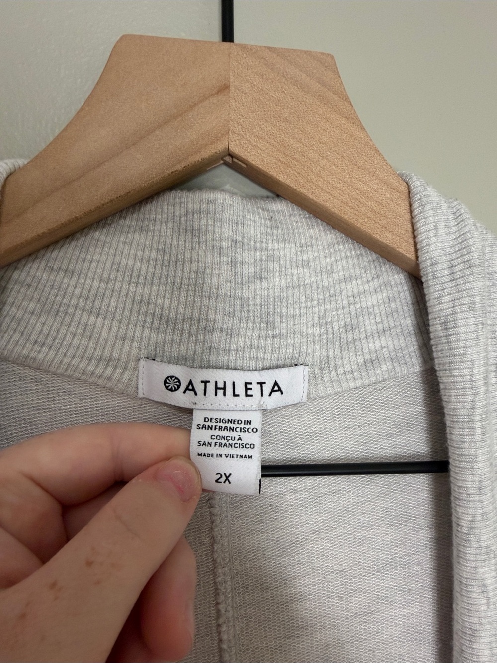 Athleta Light Gray Open-Front Draped Cardigan 2X 97% Modal - Picture 2 of 8